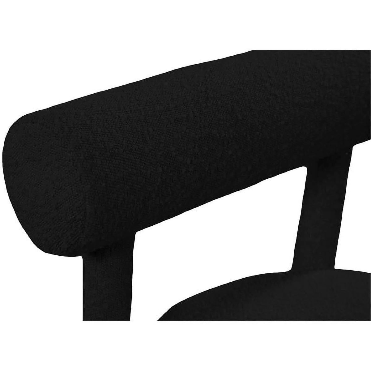 Black Boucle Fabric Accent Chair W4761