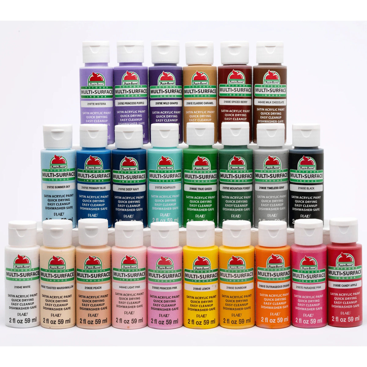 2 oz Multi-color Satin Acrylic Craft Paint (24 Pieces) U55502
