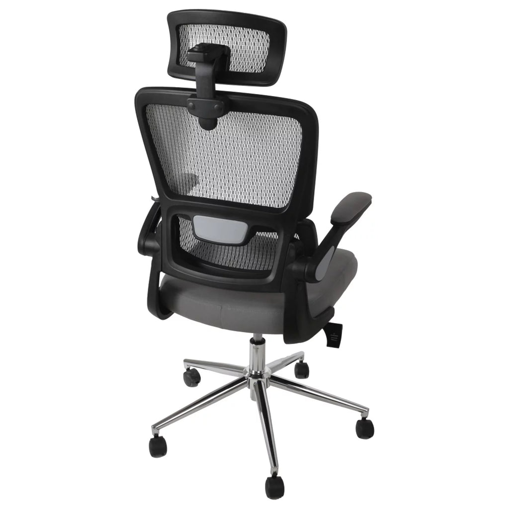 Grey Mesh Ergonomic Office Chair with Flip Up Arms Z133381