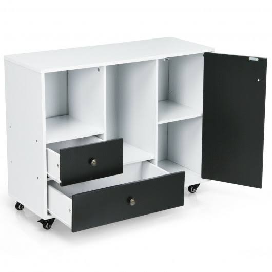 Black 2 Drawer Mobile Filing Cabinet I21014