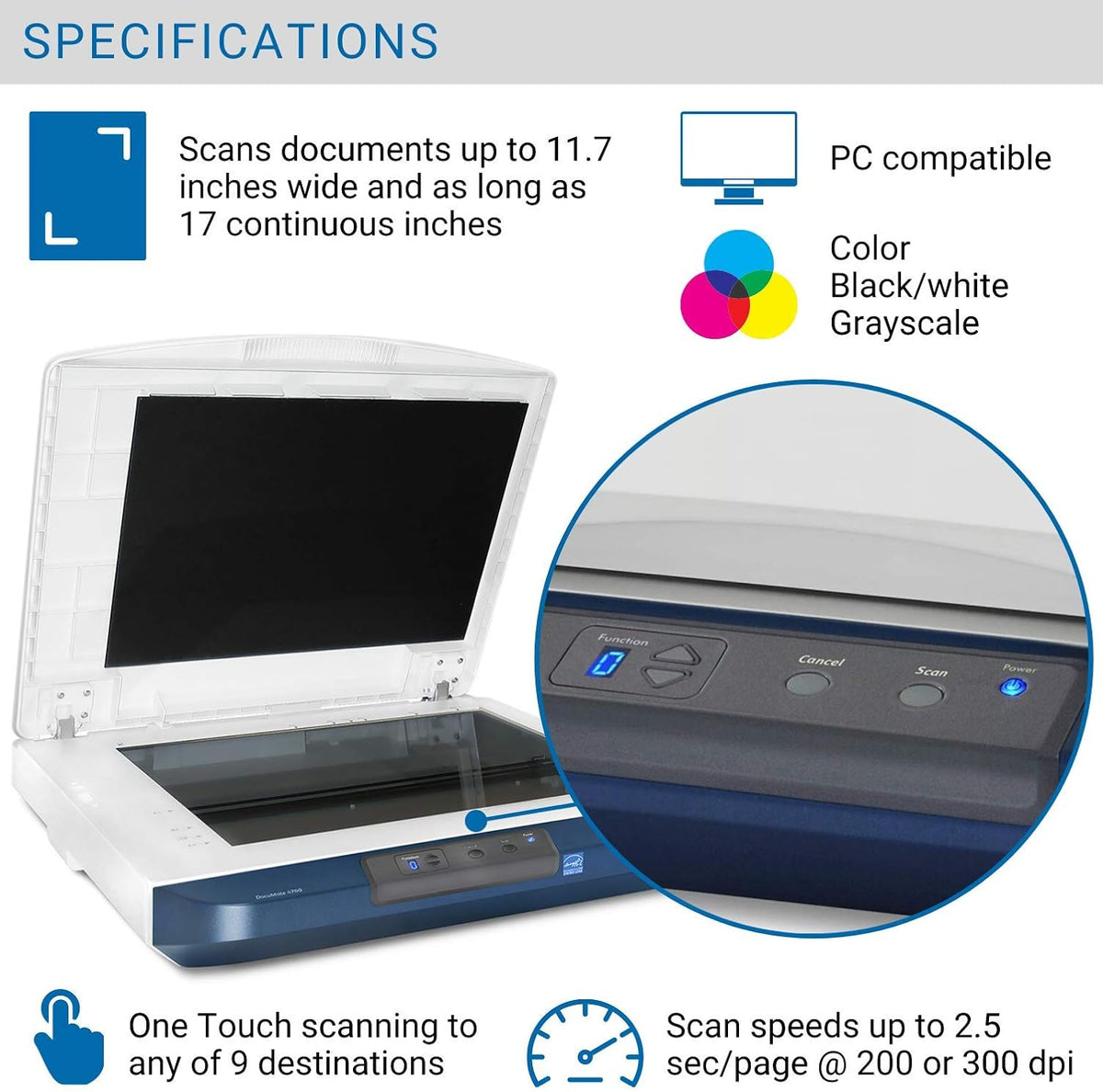 Color Document Flatbed Scanner Y596400