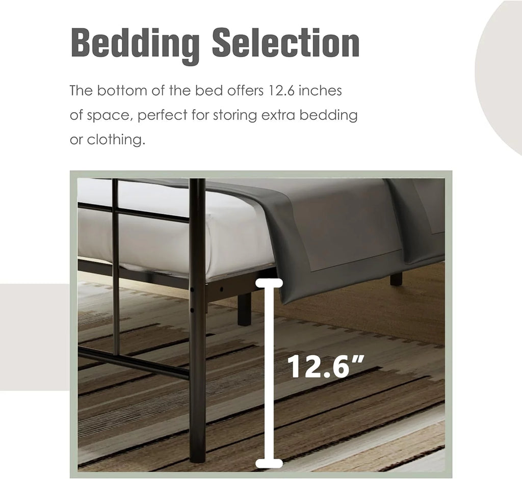 Full Size Gold Metal Platform Bed Frame K44126