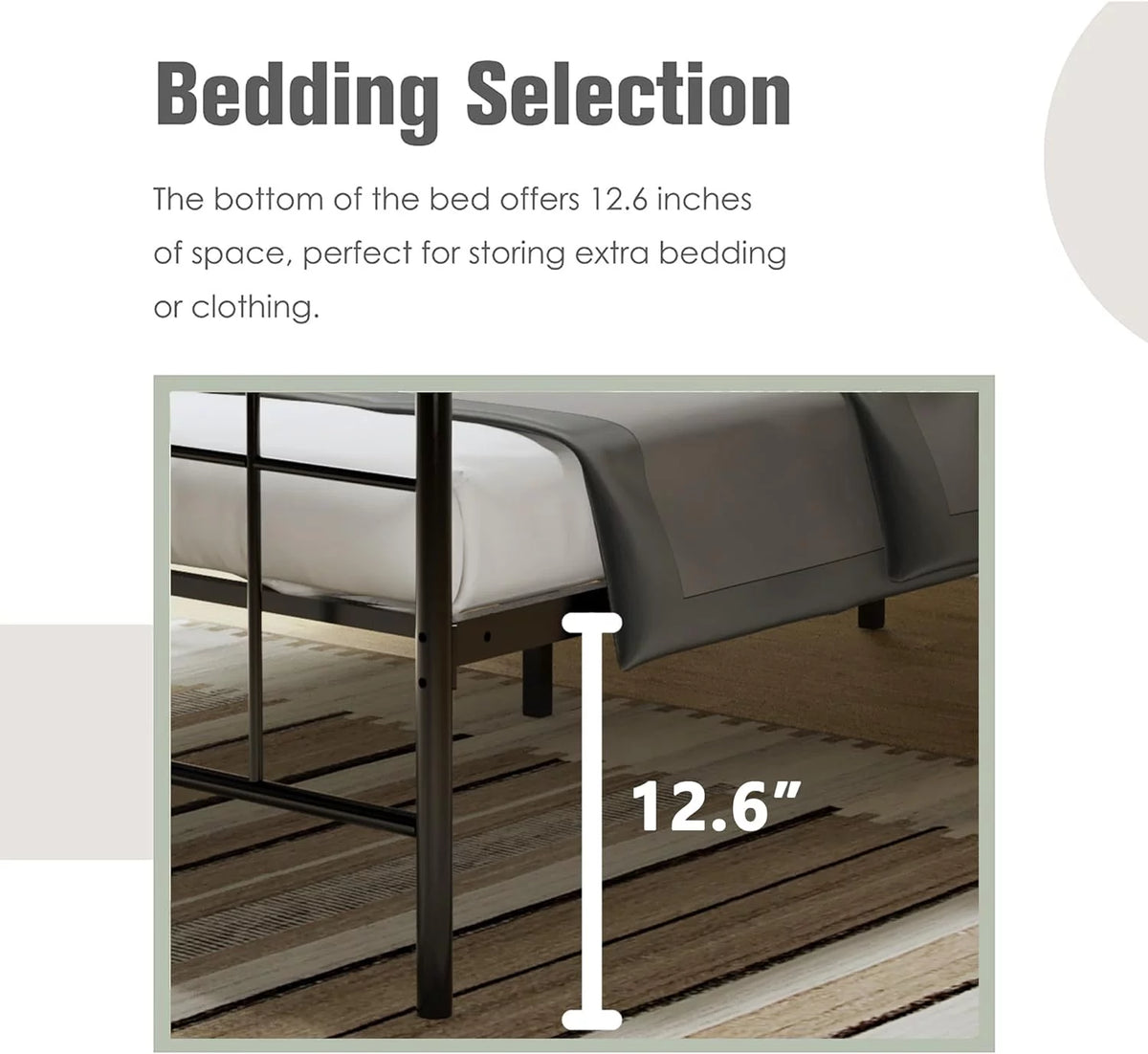 Full Size Gold Metal Platform Bed Frame K44126