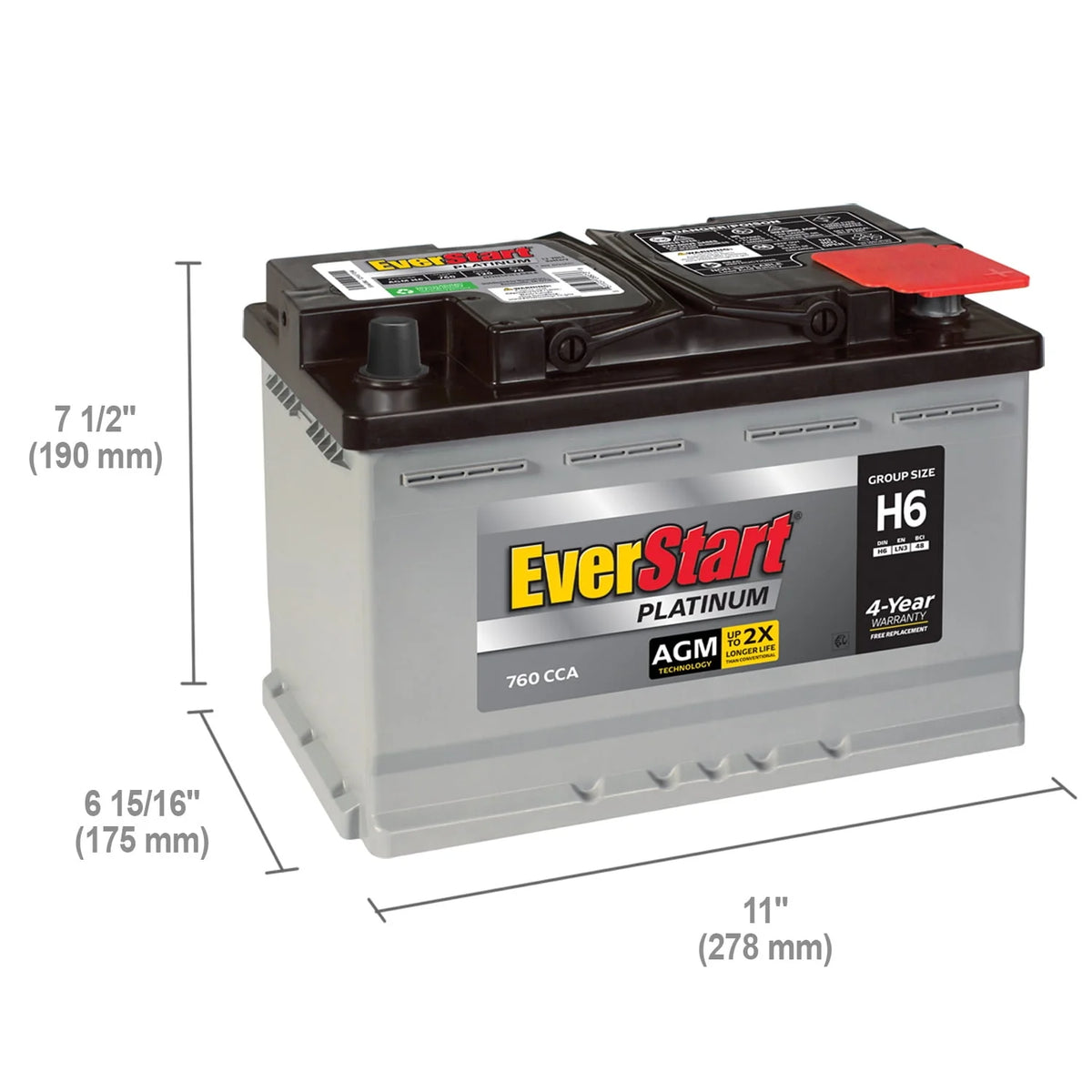 AGM Automotive Battery Group H6 12 Volt 760 CCA G454350