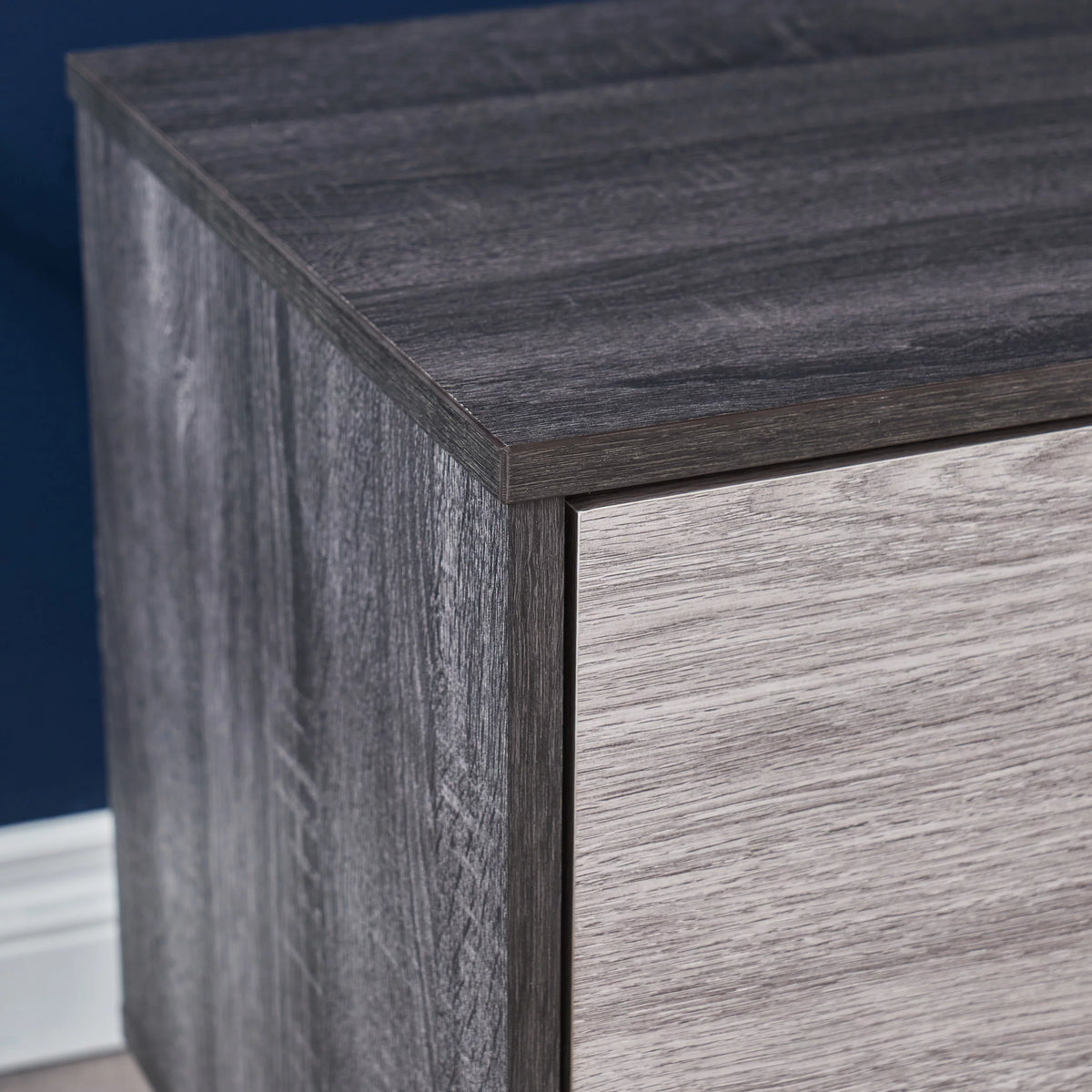 Grey Oak Two Toned Faux Wood TV Stand N7948