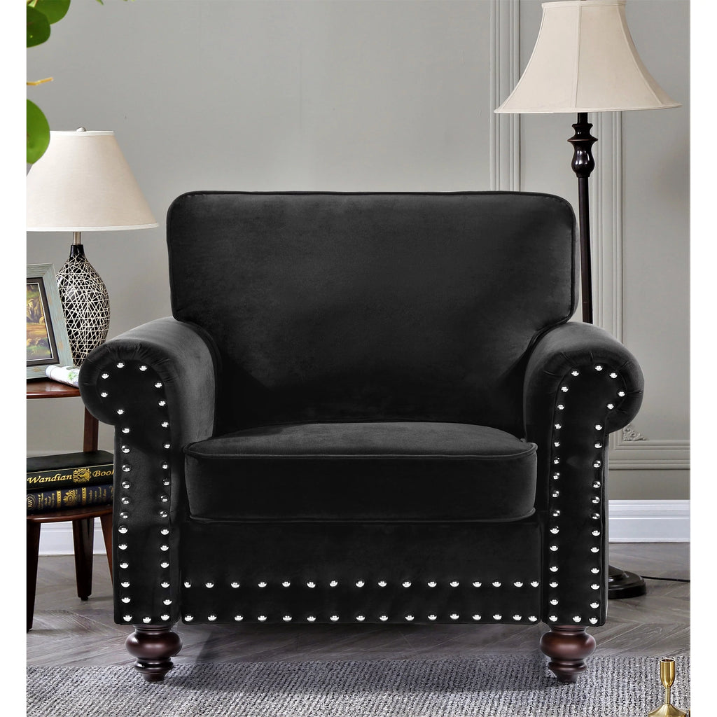 Grey Velvet Chair B4301