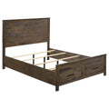 King Storage Bed Rustic Golden Brown W83573
