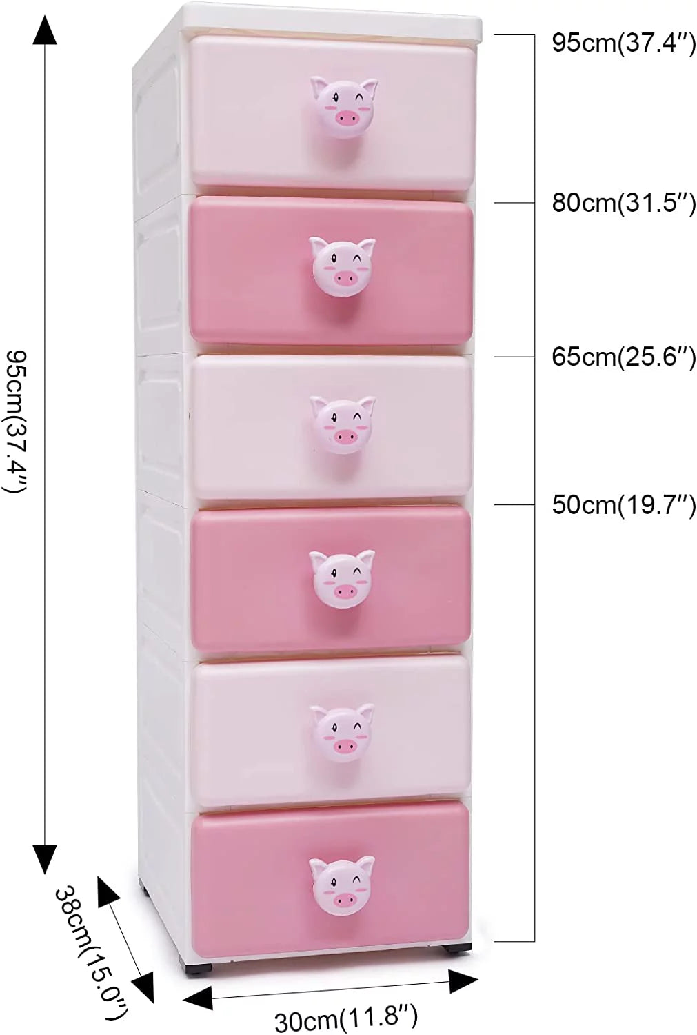 Pink 6 Drawer Plastic Dresser Y6768
