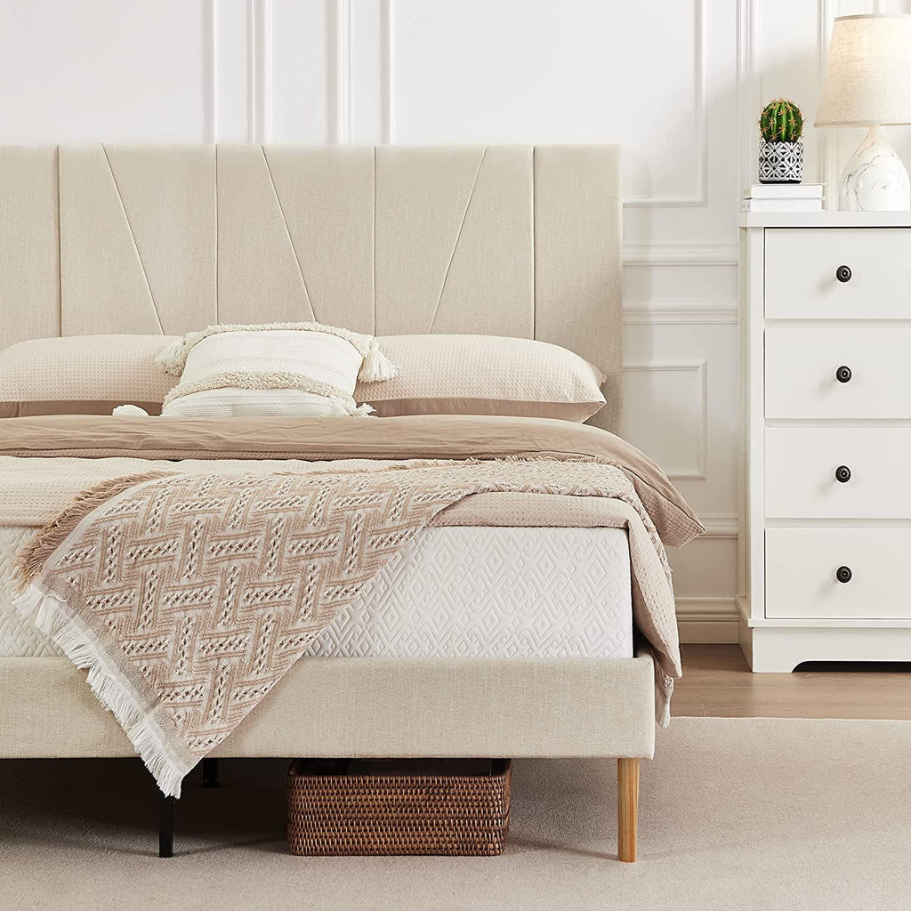 King Size Fabric Upholstered Platform Bed Frame B132