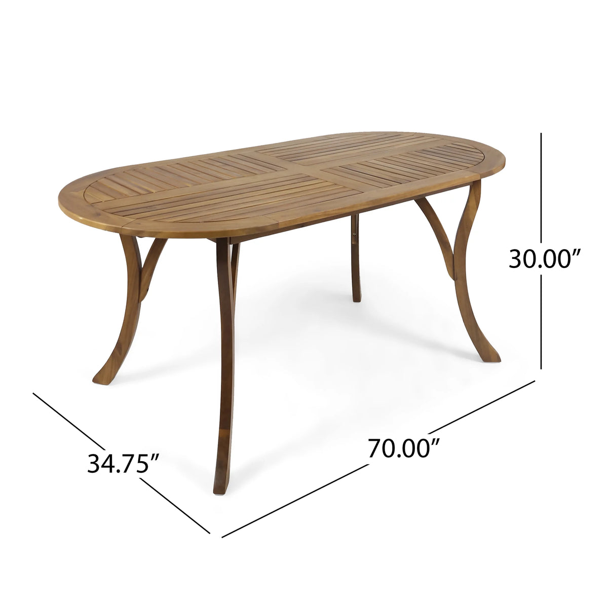 70" Oval Wooden Patio Dining Table L8499