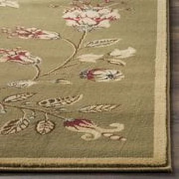Green Multi Floral Border Area Rug 6'7" x 9'6" T858824