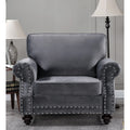 Grey Velvet Chair B4301