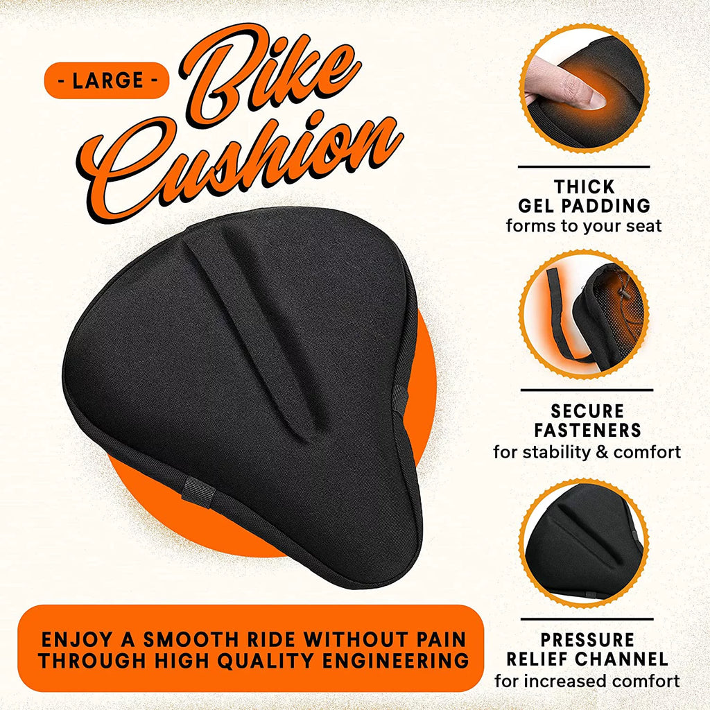 Padded Gel Wide Adjustable Bike Seat Cushion M54775