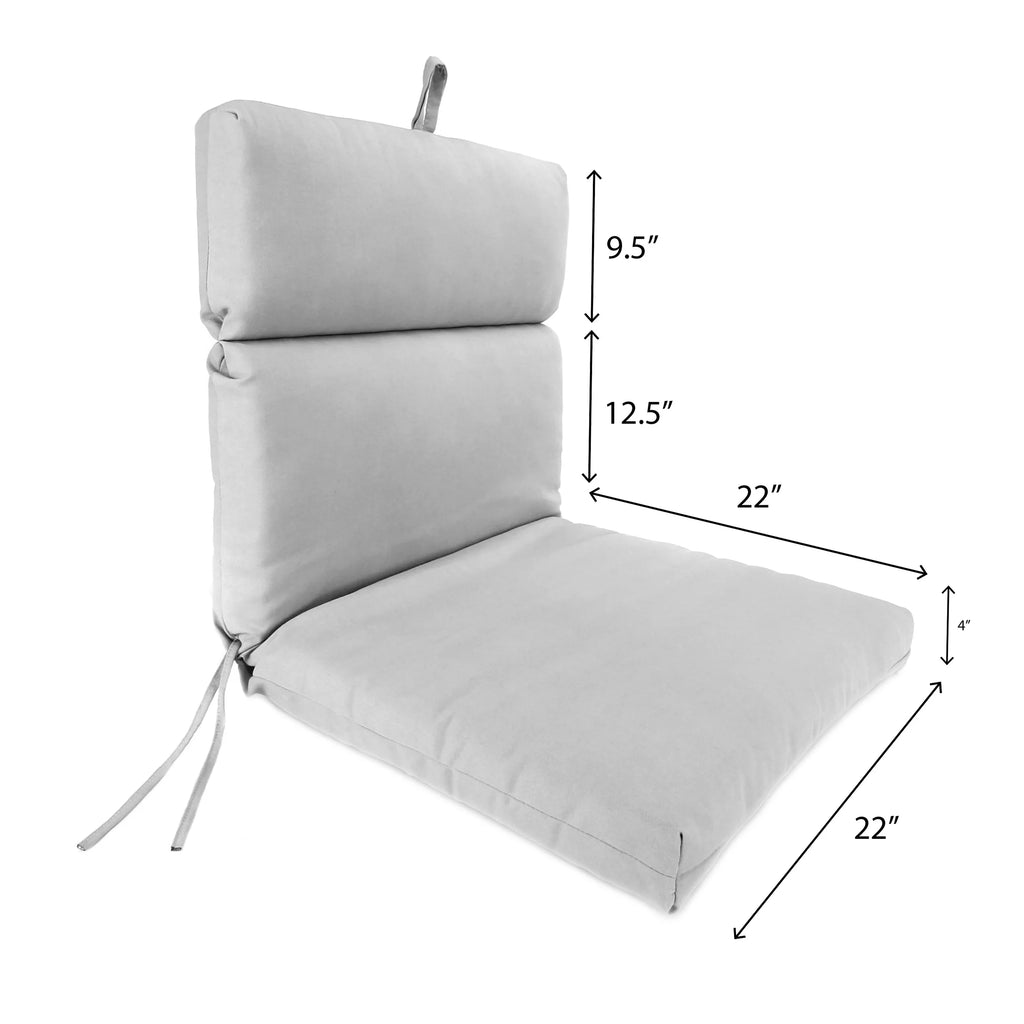 Navy Rectangular Outdoor Chair Cushion with Ties D415278