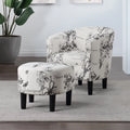 Botanical Print Accent Chair with Ottoman A3372