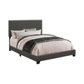 Twin Upholstered Bed with Nailhead Trim Charcoal E5916