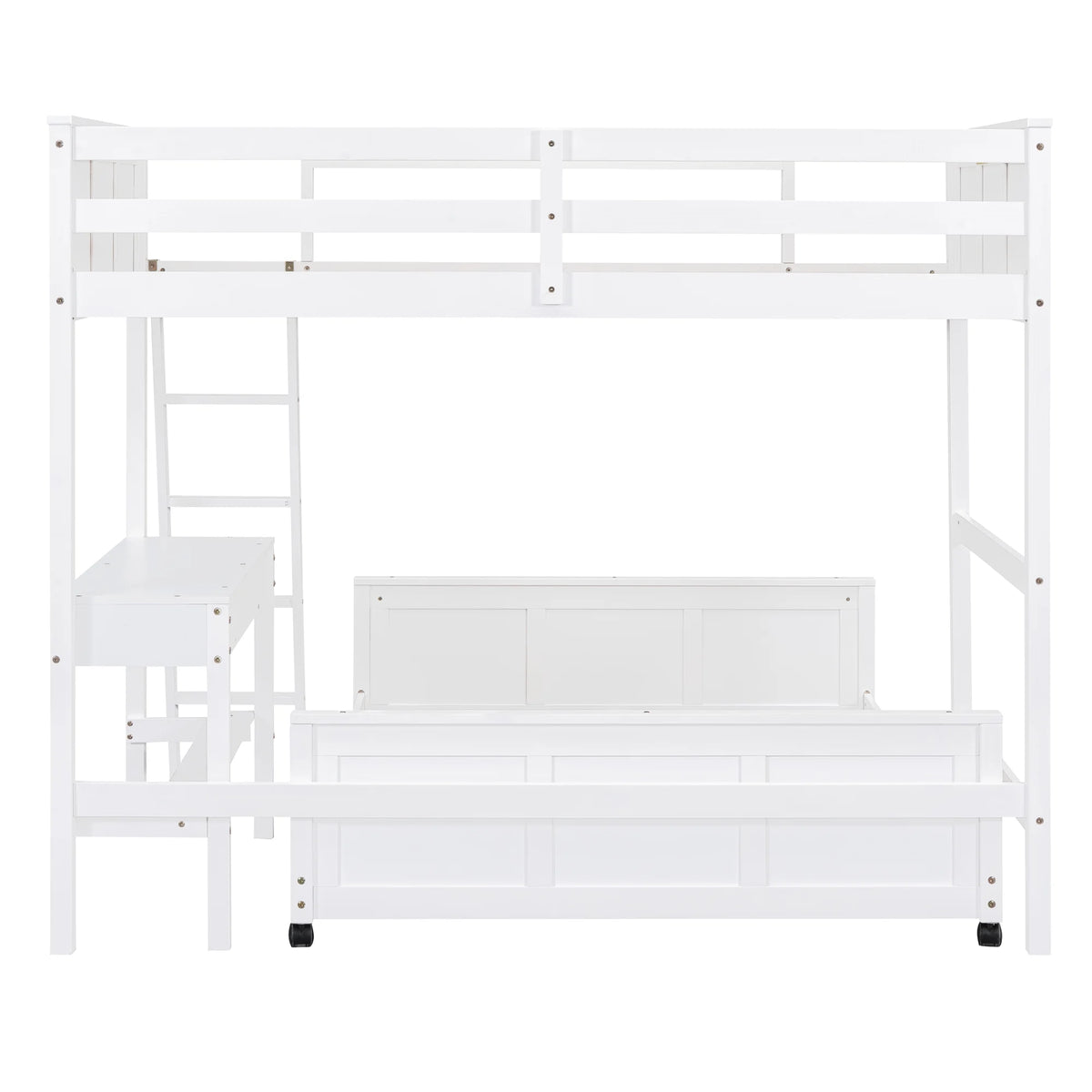 Twin Over Full Bunk Bed with Desk and Storage Drawers K91782