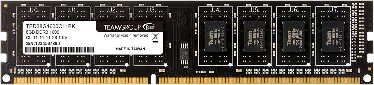 8GB DDR3 1600MHz UDIMM Desktop Memory X51918