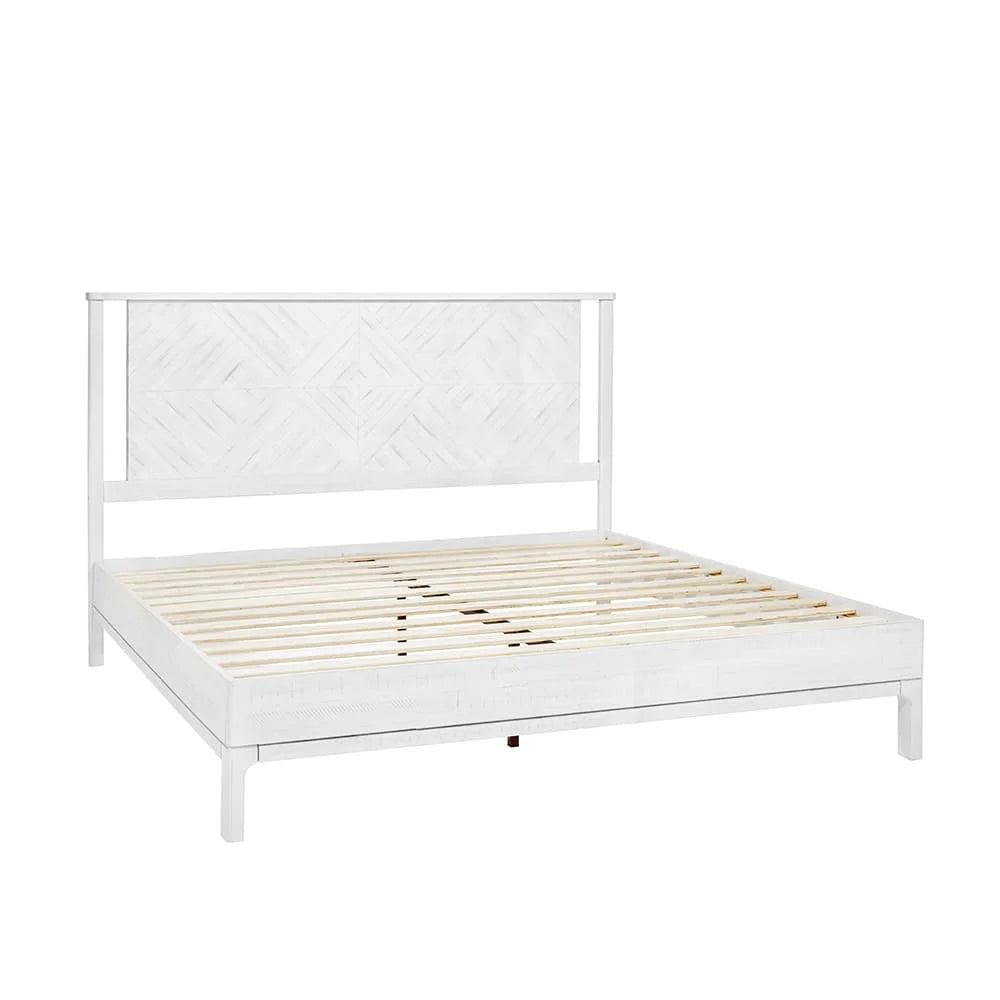 Queen Platform Bed Frame with Headboard Solid Wood Black Y19016