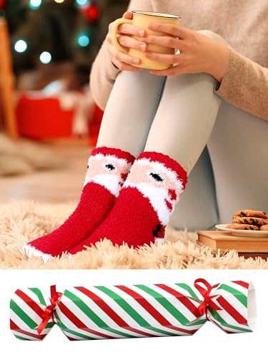 48 Pcs Fuzzy Christmas Socks and Candy Gift Boxes K189