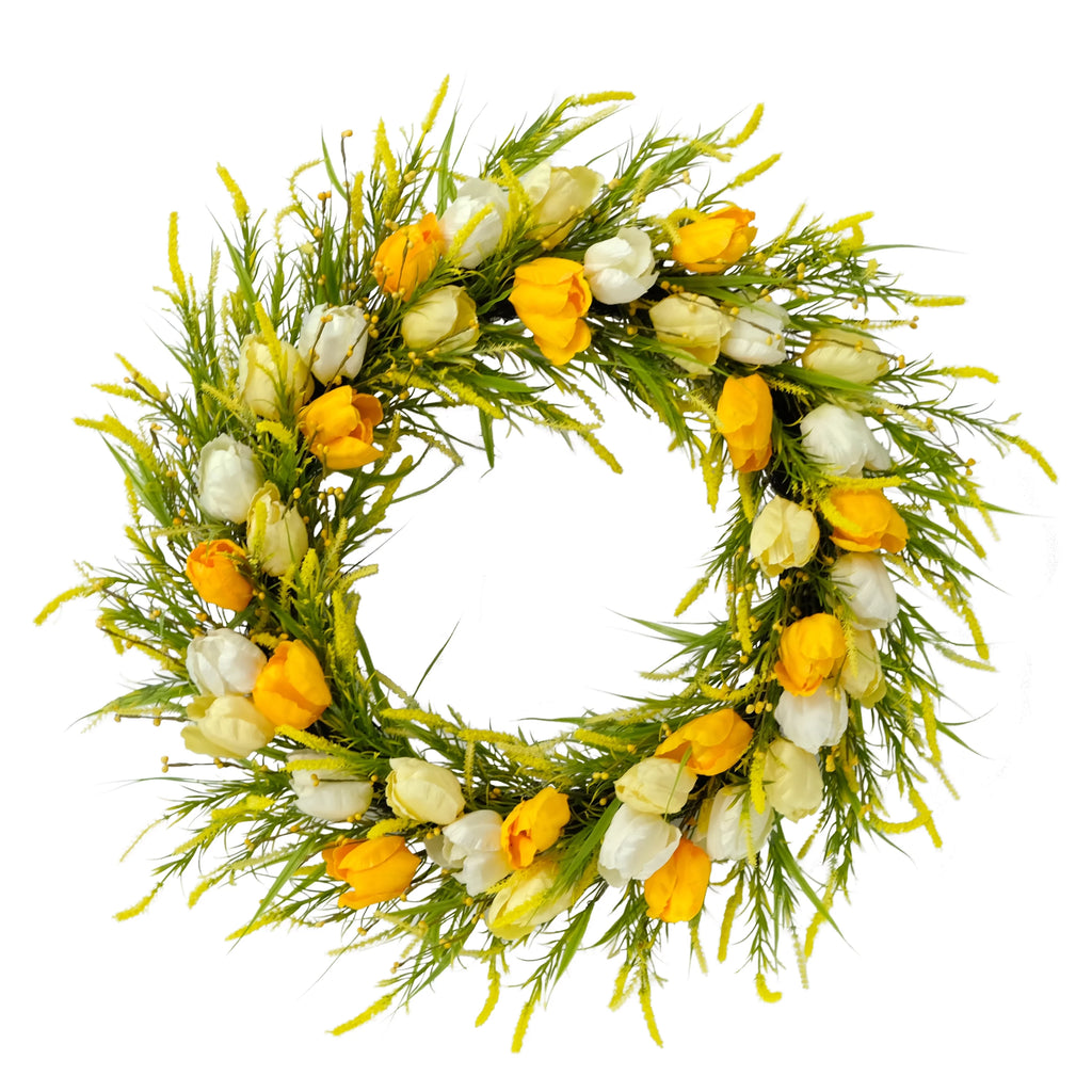 30" Artificial Tulip Floral Wreath L23789