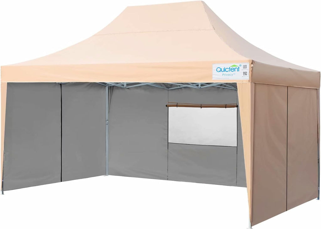 10x15 ft Pop up Canopy Tent with Sidewalls and Mesh Windows P6852