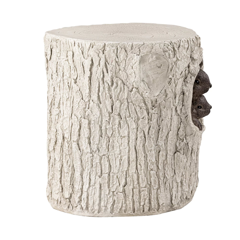 Hand-Painted Wood Stump Stool L91292