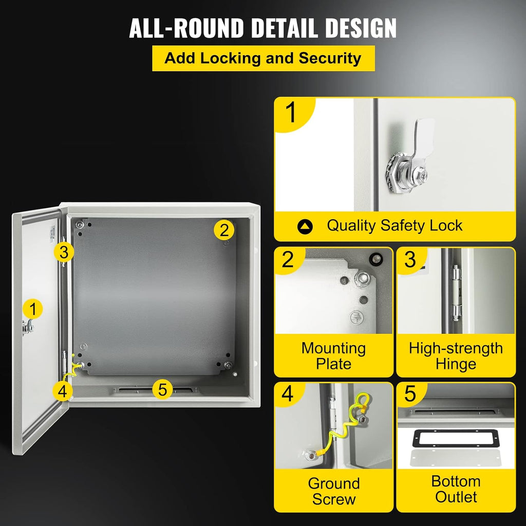 12 x 12 x 8'' NEMA 4X Steel Electrical Enclosure E759