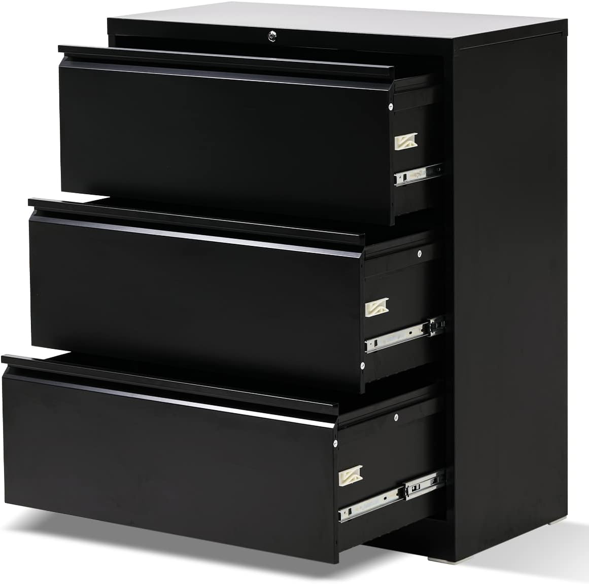 White 2 Drawer Lateral File Cabinet with Lock F392