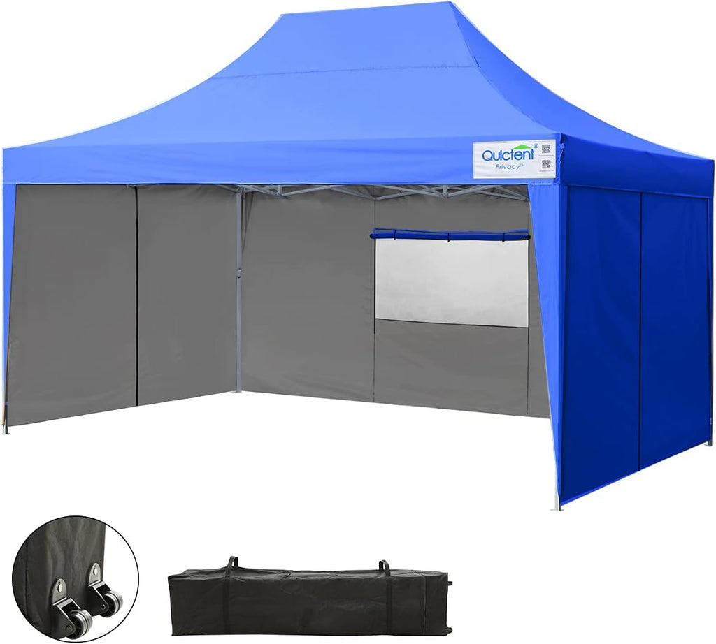10x15 ft Pop up Canopy Tent with Sidewalls and Mesh Windows P6852