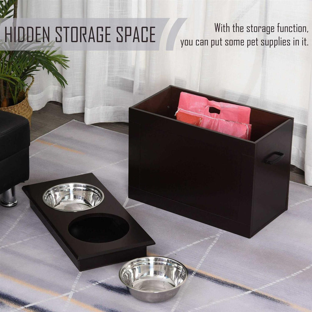 Raised Pet Feeding Station with 2 Stainless Steel Bowls K270