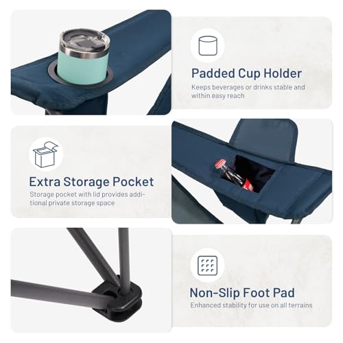 Oversized Heavy Duty Folding Camping Chair with Cup Holder W7331