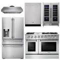 48 Propane Gas Range, Range Hood, Refrigerator with Water and Ice Dispenser, Dishwasher, Wine Cooler A9389