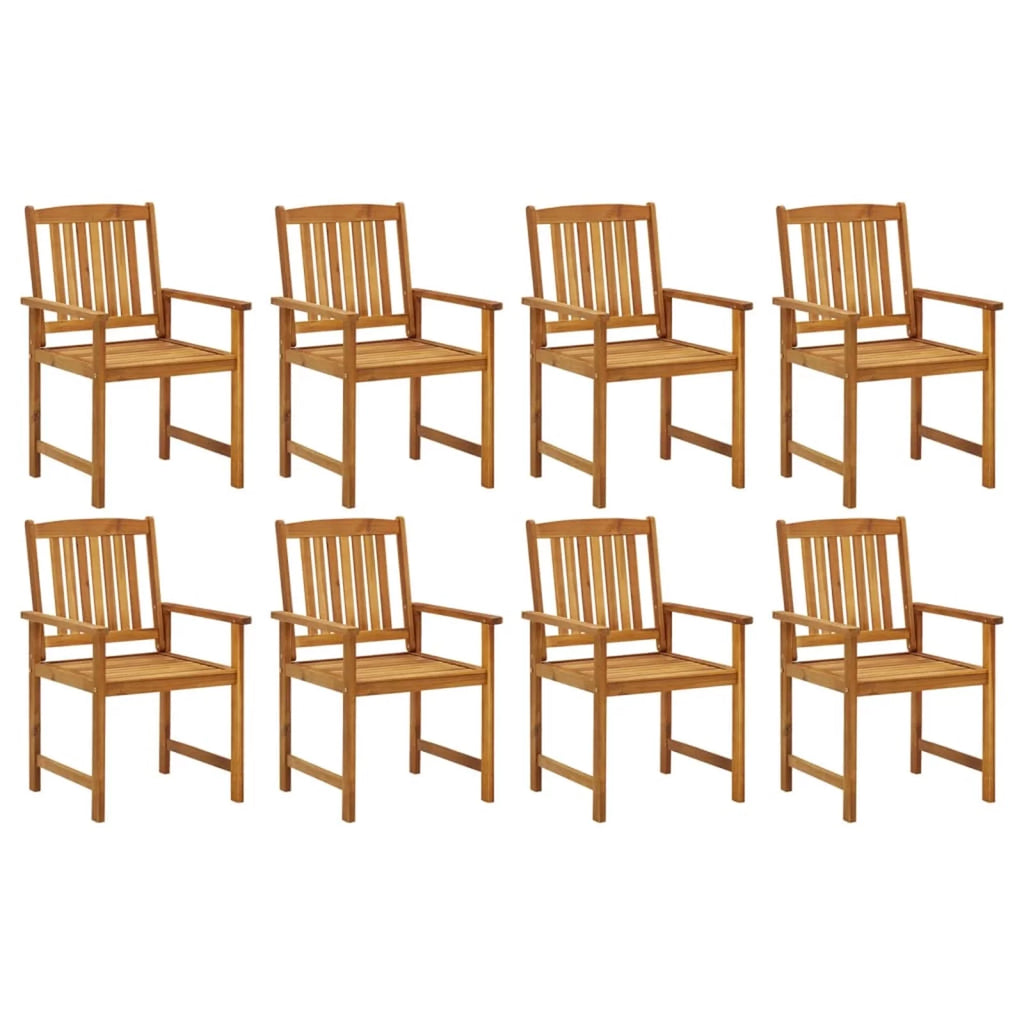 8 Piece Acacia Wood Patio Dining Chair Set B3425