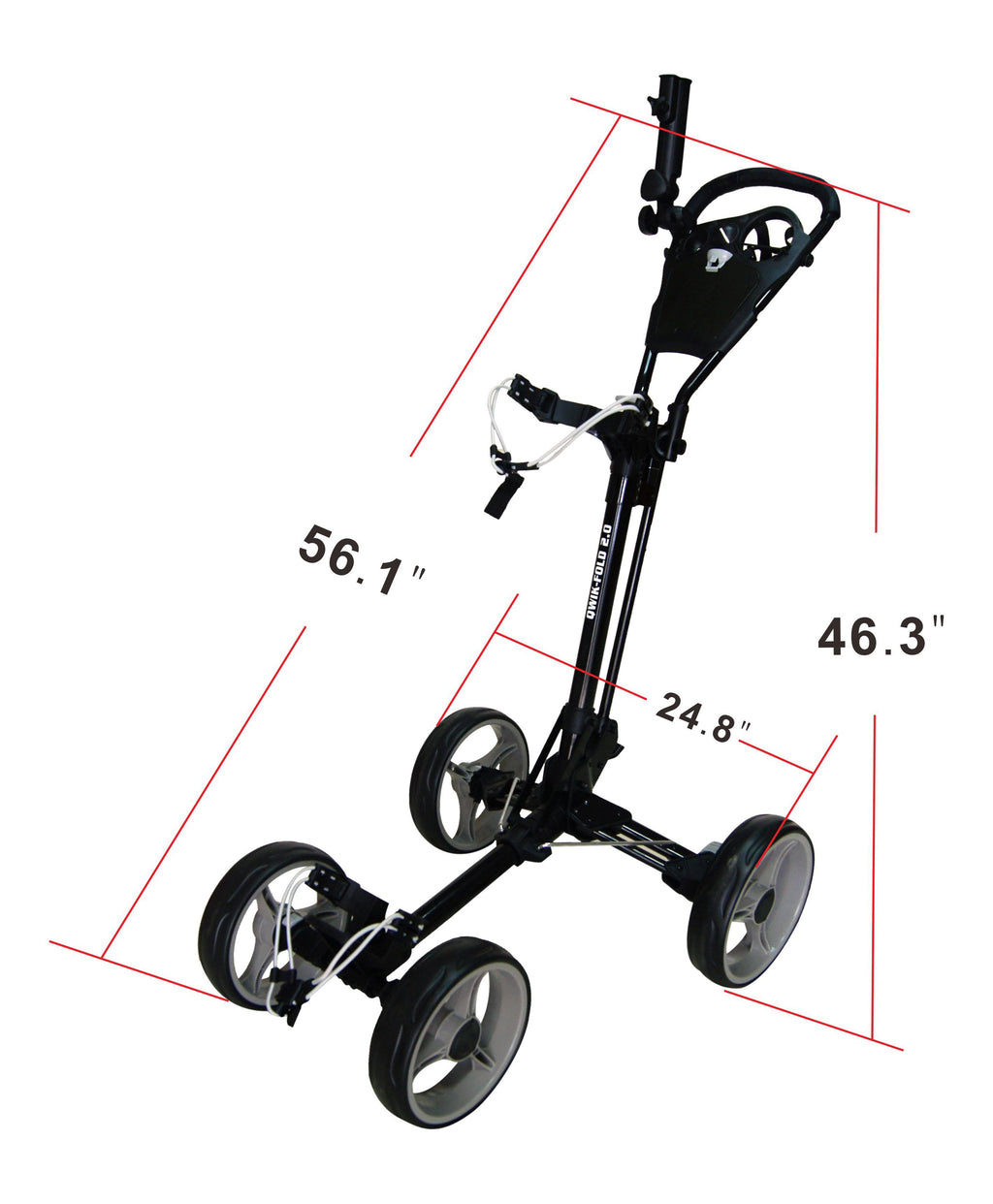 4 Wheel Folding Push Pull Golf Cart Black/Blue W8998