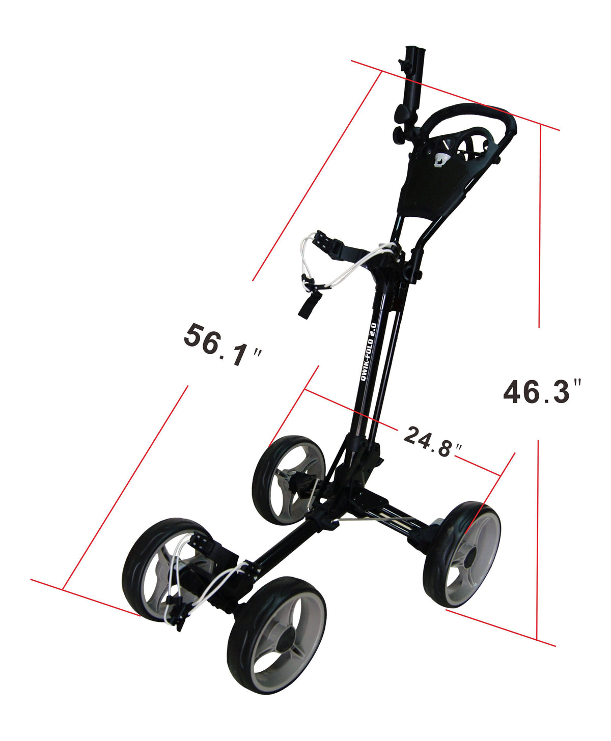 4 Wheel Folding Push Pull Golf Cart Black/Blue W8998