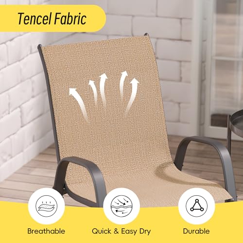 Stackable Outdoor Patio Chairs Set of 6 Grey W286