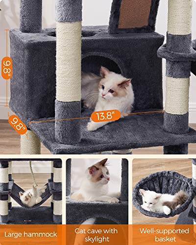 81.1-Inch Multi-Level Plush Cat Tree with Scratching Posts K742388