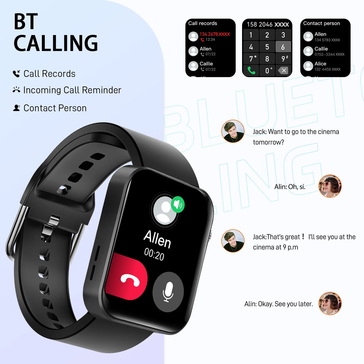 Smart Watch with LED Flashlight and Fitness Tracker R55949