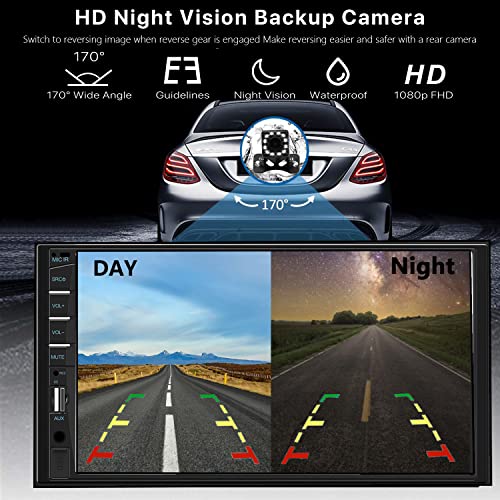 Double Din 7 inch Touchscreen Car Stereo with Backup Camera H1279