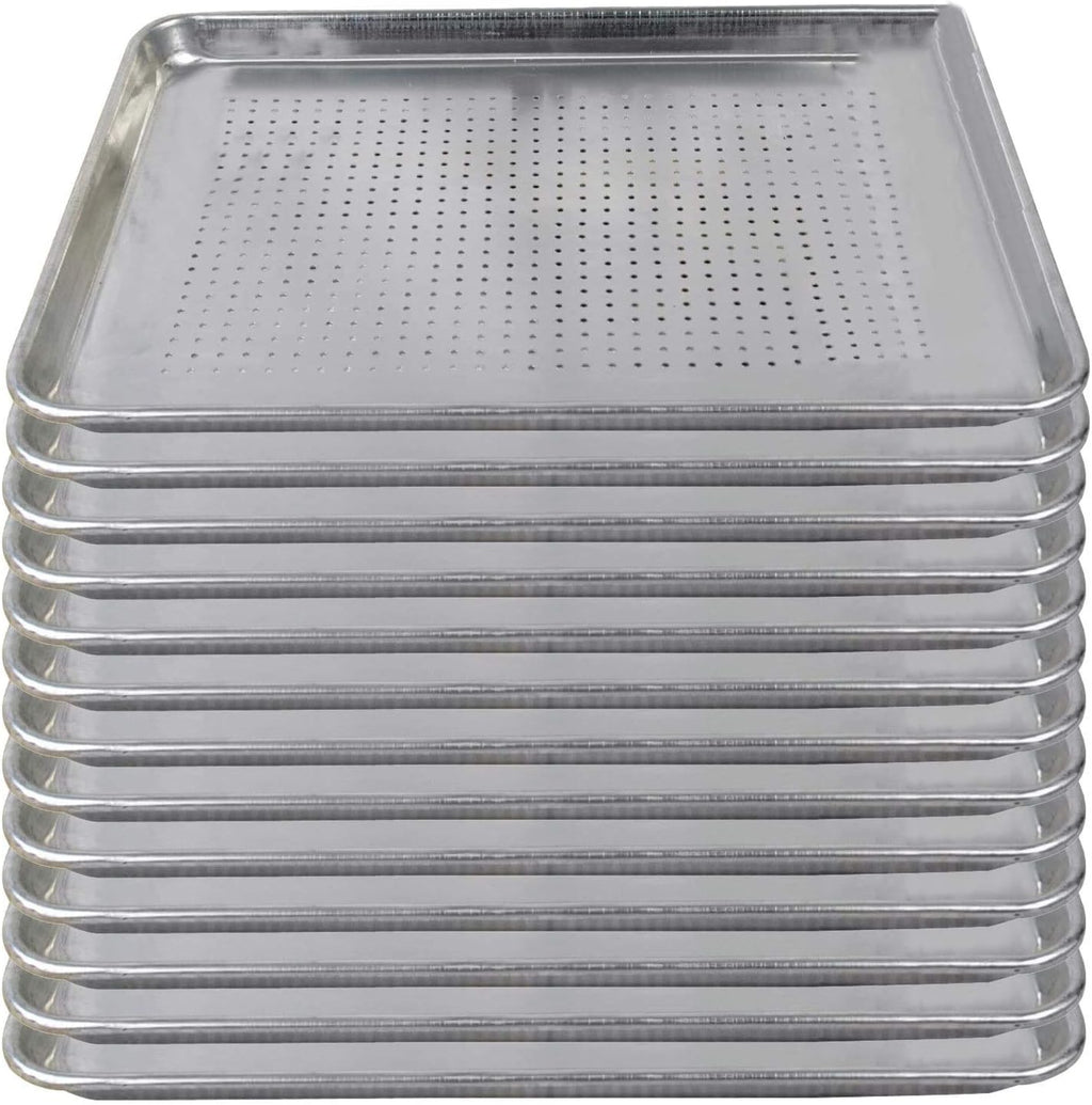 18 x 26 inch Perforated Aluminum Sheet Pan 12 Pack T6092