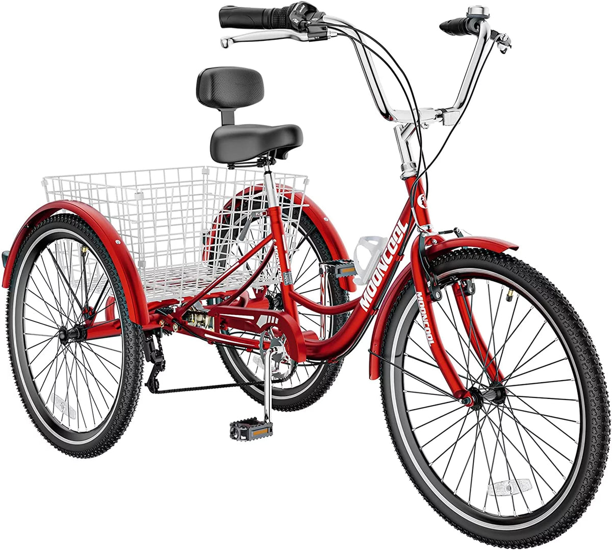 Adult Tricycles 3 Wheel 7 Speed Trikes with Basket A5047