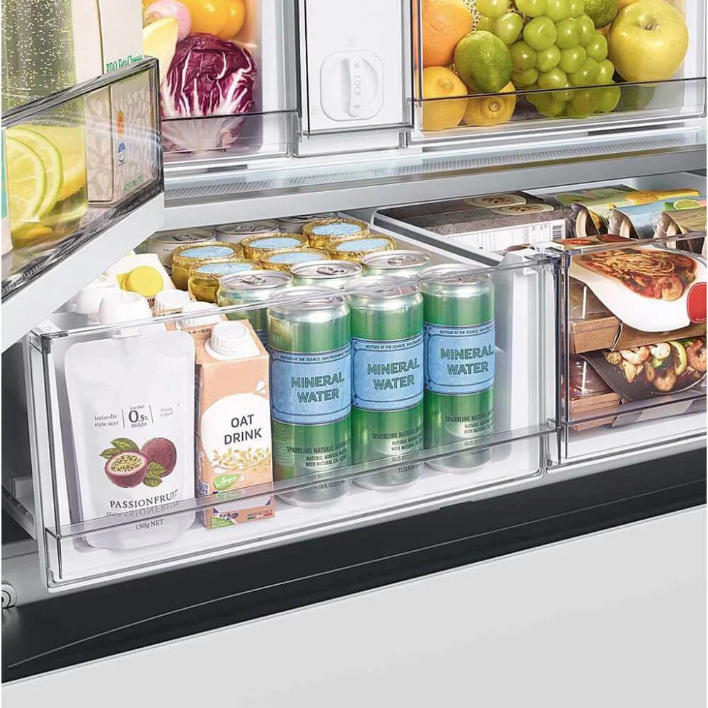 24 Cu. Ft. White Glass 3-Door French Door Counter Depth Refrigerator O7913
