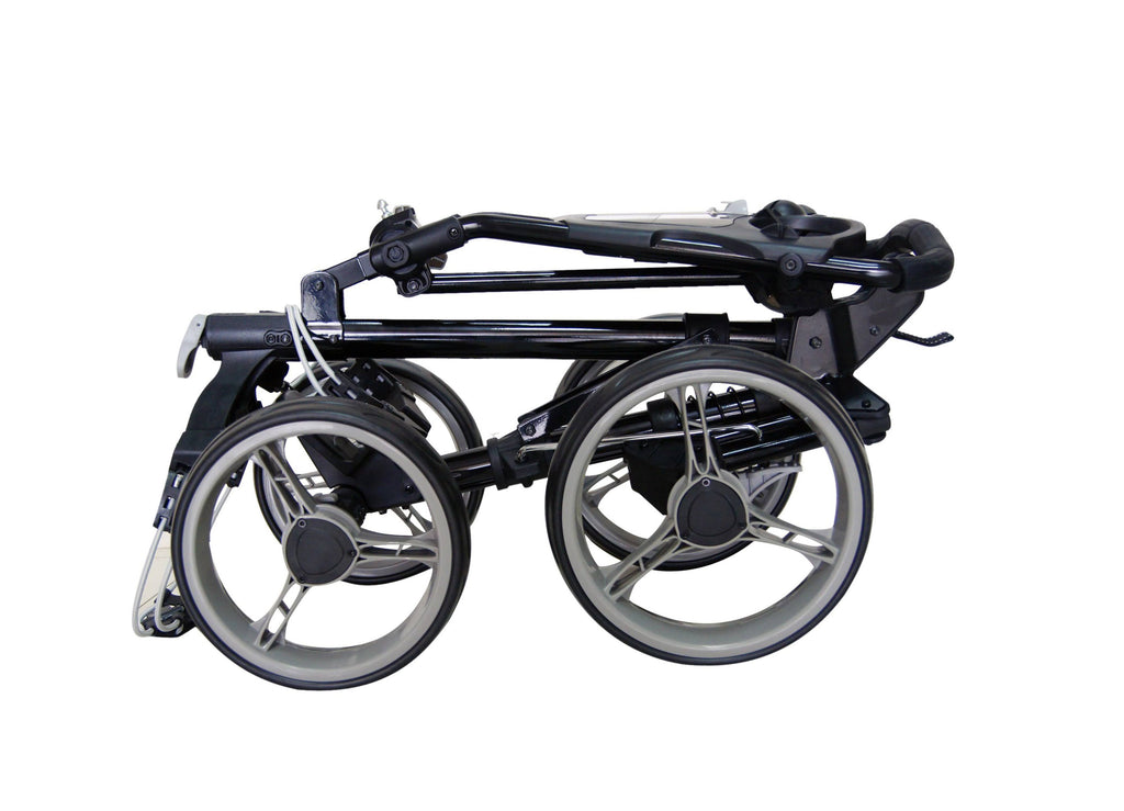 4 Wheel Folding Push Pull Golf Cart Black/Blue W8998