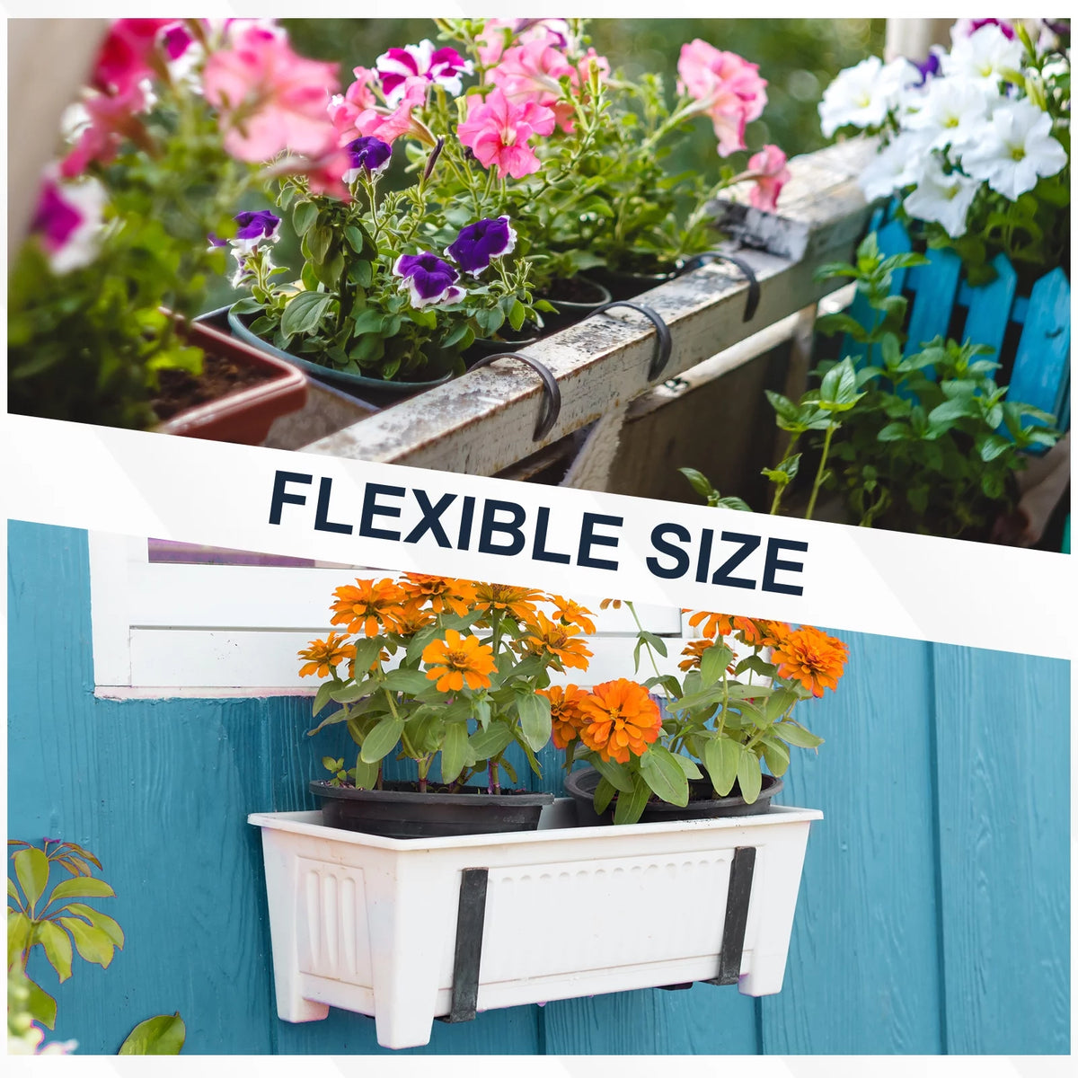 Adjustable Window Planter Box Brackets 4 PCS D6832