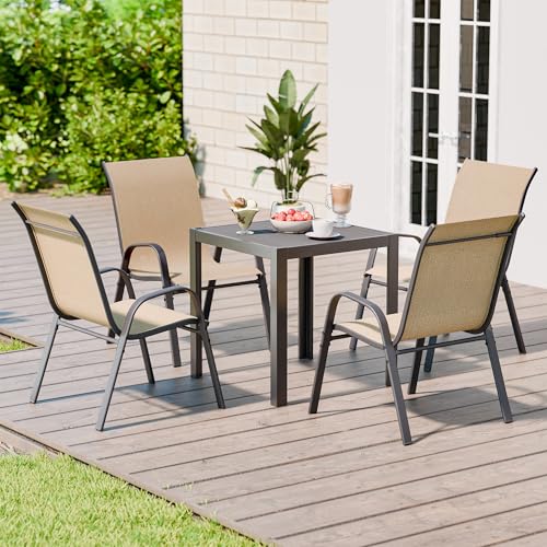 Stackable Outdoor Patio Chairs Set of 6 Grey W286