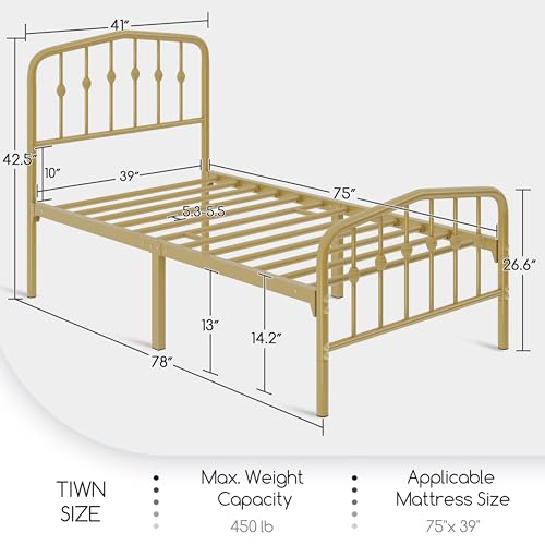 White Full Metal Platform Bed with Wrought Iron Headboard R126