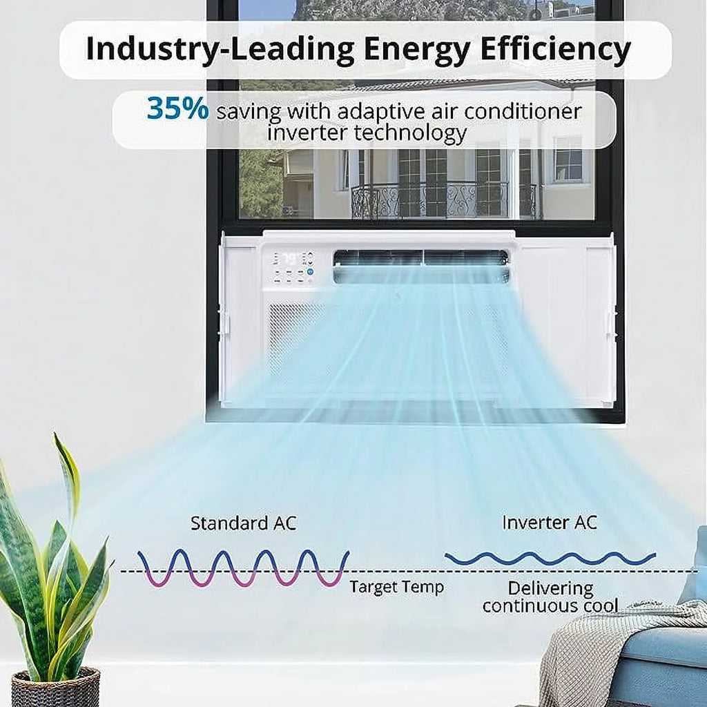 8,000 BTU Smart Window Air Conditioner with Remote Control S394698