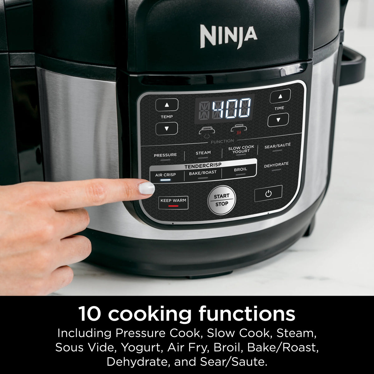 10-in-1 6.5-Quart Pressure Cooker Air Fryer Multicooker R6831