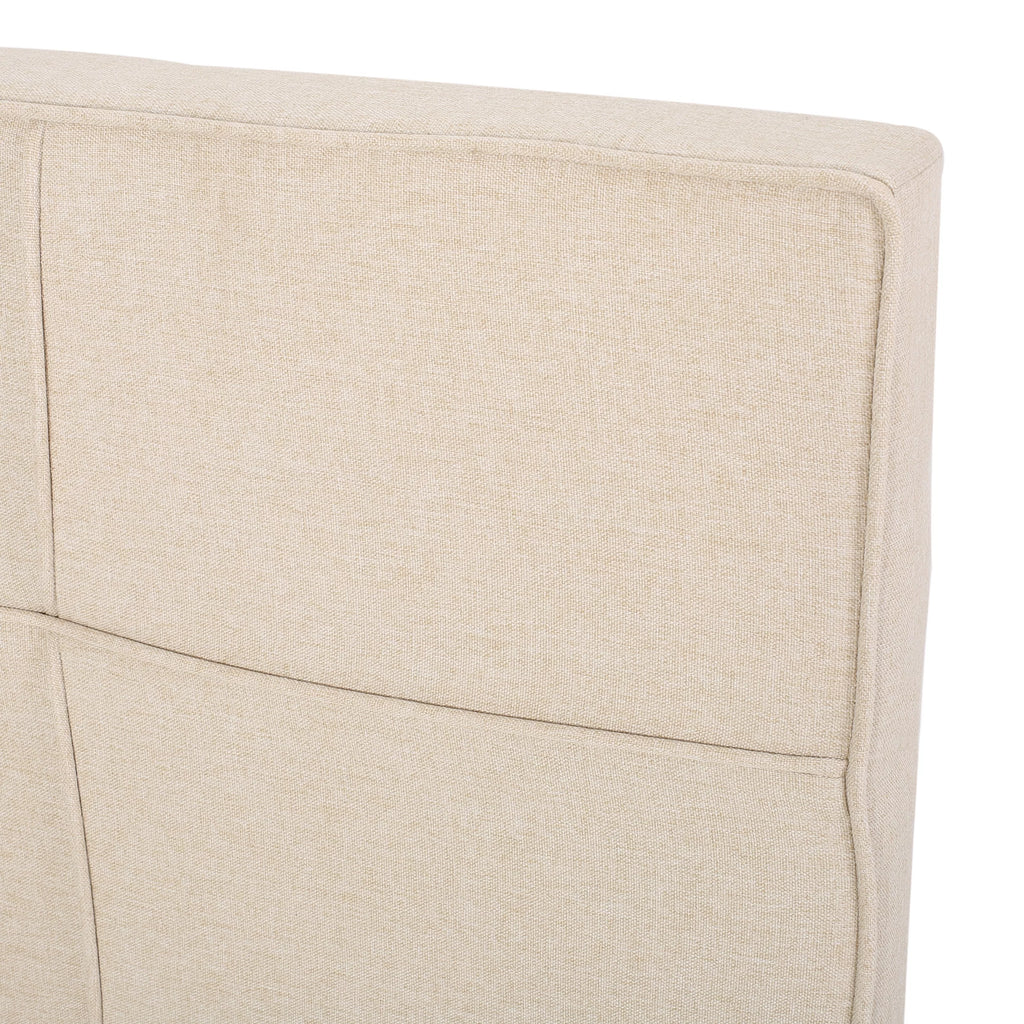 Beige Black Queen Full Upholstered Headboard O43518